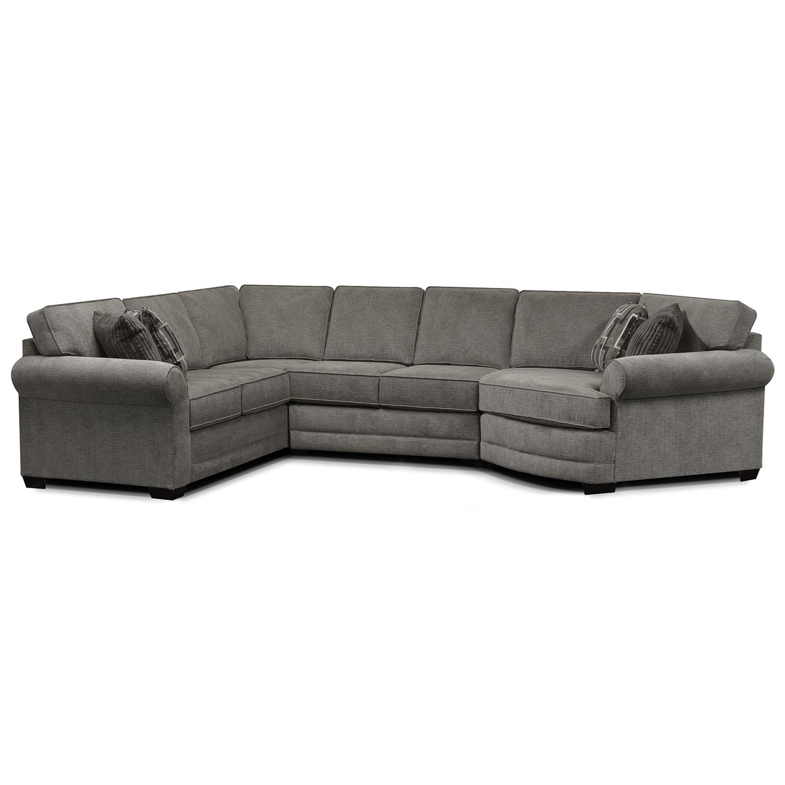 England Brantley 5 Seat Sectional Sofa with Cuddler Howell Furniture Sectional Sofas